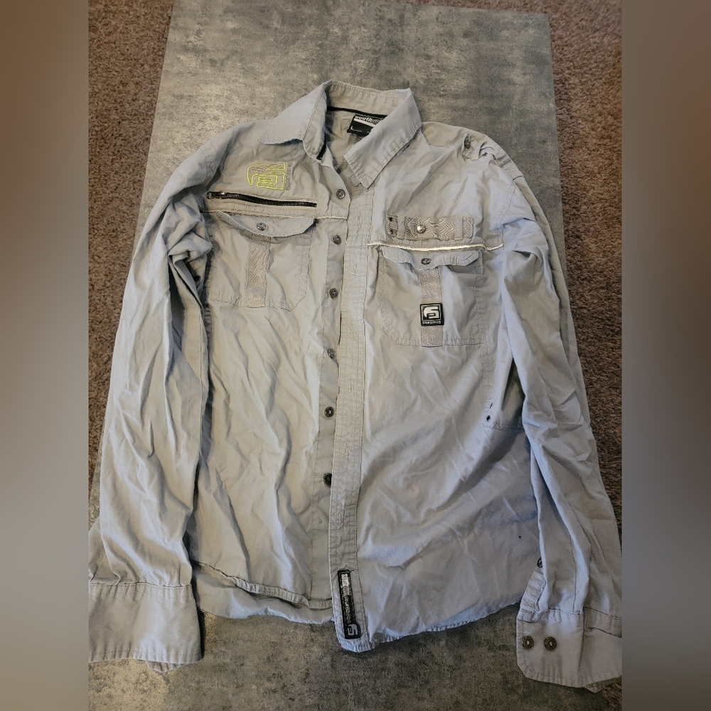 Y2k South Pole Button Up Large - image 1